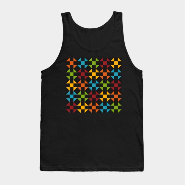 Geometric Pattern: Quilt: Winter Tank Top by Red Wolf